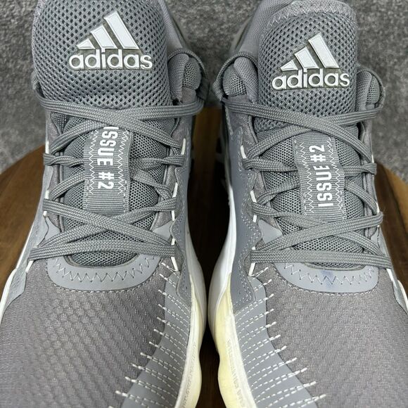Adidas D.O.N. Issue 2 FW8515 Mens Sz 6.5 Steel Gray White Basketball Shoes Used main image 10